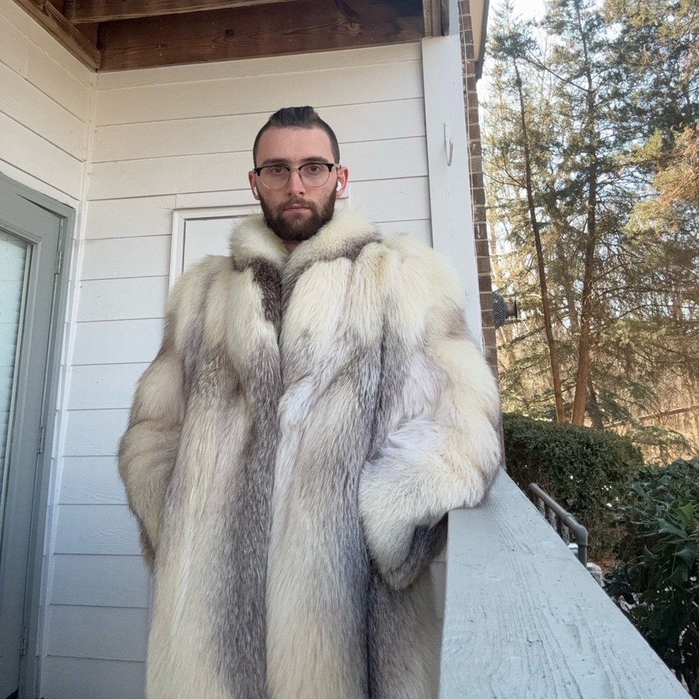 Stunning shadow arctic fox fur coat
